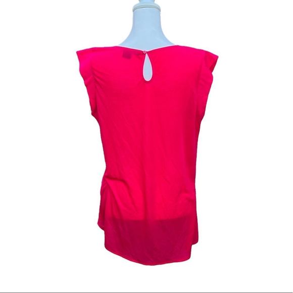 French Connection Fuchsia Silk Sleeveless Blouse Size L - Picture 6 of 7